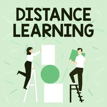 Text caption presenting Distance Learning. Business concept educational lectures Illustrazione stock