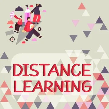 Text caption presenting Distance Learning. Business concept educational lectures Stock Illustration