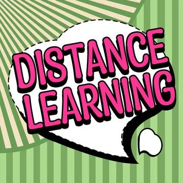 Text caption presenting Distance Learning. Word Written on educational lectures Stock Illustration