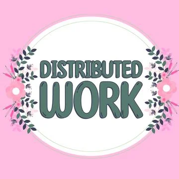 Text caption presenting Distributed Work. Business approach practiced by Stockillustratie