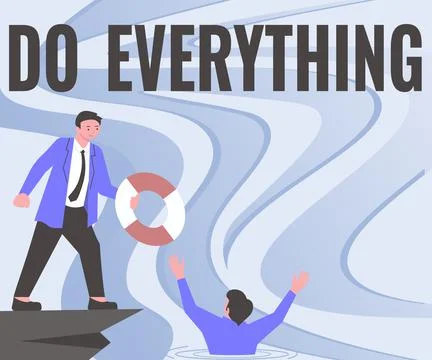 Text caption presenting Do Everything. Concept meaning Jack of All Trades Self Illustrazione stock