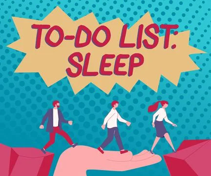 Text caption presenting To Do List SleepThings to be done Priority object is to 库存插图