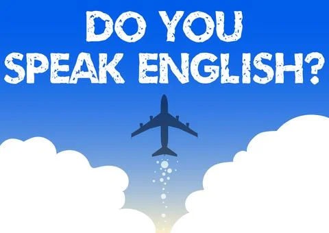Text caption presenting Do You Speak English Question. Word Written on to know Stock Illustration