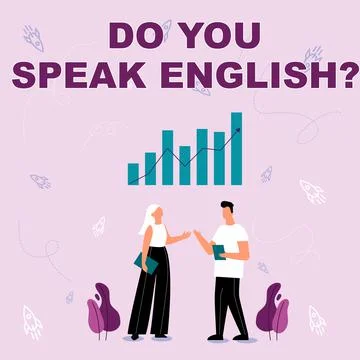 Text caption presenting Do You Speak English Question. Business showcase to know Stock Illustration
