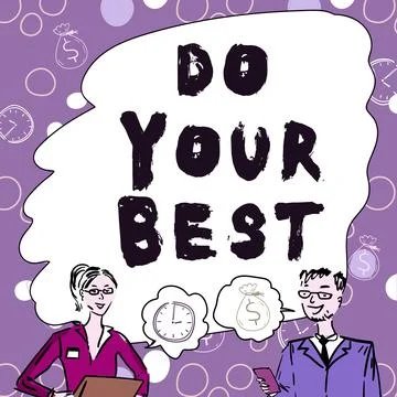 Text caption presenting Do Your Best. Business overview Encouragement for a high Illustrazione stock