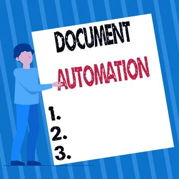 Text caption presenting Document Automation. Internet Concept workflows that Illustrazione stock