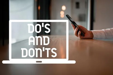 Text caption presenting Do's And Don Ts. Concept meaning Confusion in one's mind Stockfoto's