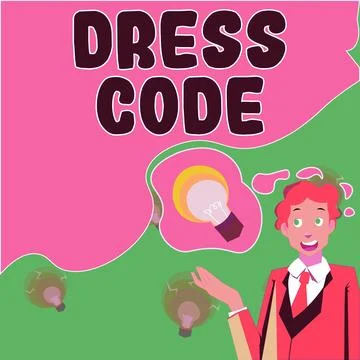 Text caption presenting Dress Code. Business idea an accepted way of dressing Stock Illustration