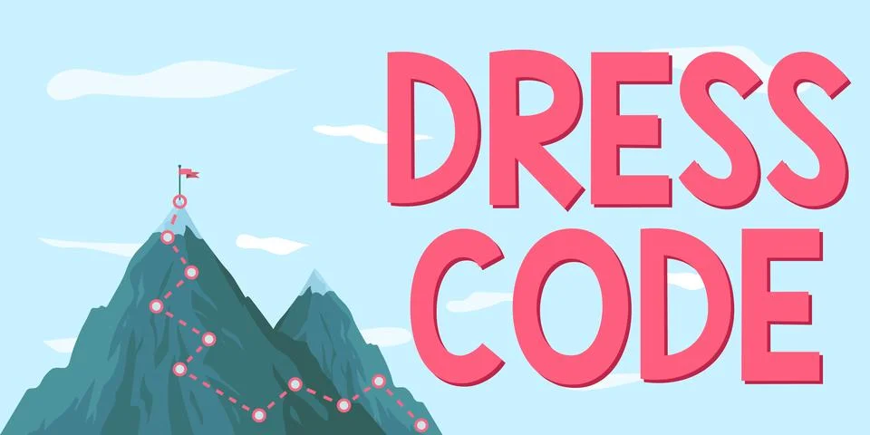 Text caption presenting Dress Code. Concept meaning an accepted way of dressing Stock-Illustration