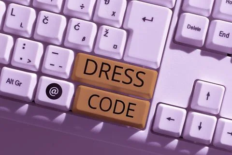 Text caption presenting Dress Code. Word for an accepted way of dressing for a Stock Photos