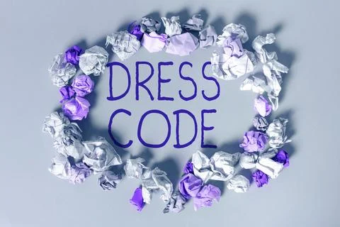 Text caption presenting Dress Code. Word for an accepted way of dressing for a Stock Photos