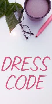 Text caption presenting Dress Code. Internet Concept an accepted way of dressing Stock Photos