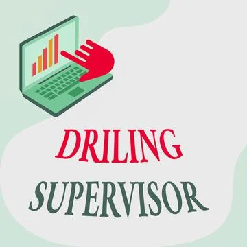 Text caption presenting Drilling Supervisor. Business concept in charge of Illustrazione stock