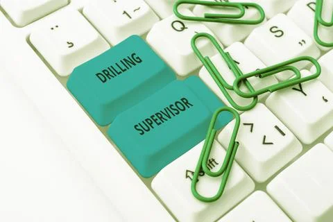 Text caption presenting Drilling Supervisor. Conceptual photo in charge of Foto stock