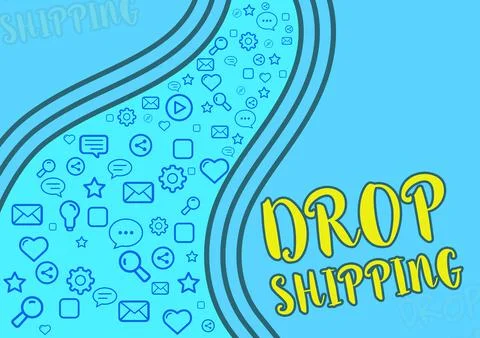 Text caption presenting Drop Shipping. Business showcase to send goods from a Stock Illustration