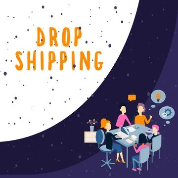 Text caption presenting Drop Shipping. Business idea to send goods from a イラスト素材