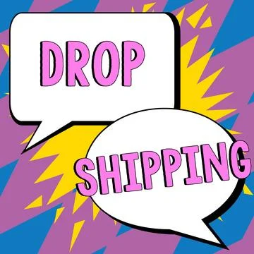 Text caption presenting Drop Shipping. Conceptual photo to send goods from a Stockillustratie