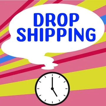 Text caption presenting Drop Shipping. Business overview to send goods from a Stock Illustration