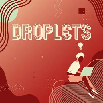 Text caption presenting Droplets. Business approach very small drop of a liquid Stock Illustration