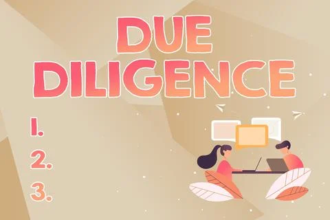 Text caption presenting Due Diligence. Business concept Comprehensive Appraisal Illustrazione stock