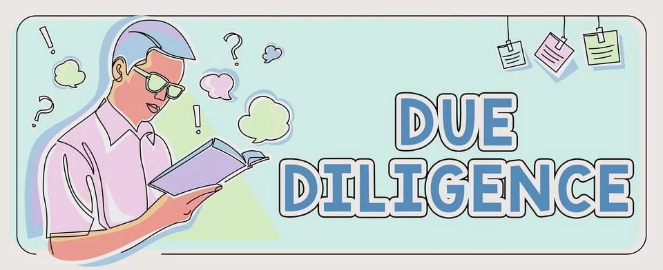 Text caption presenting Due Diligence. Internet Concept Comprehensive Appraisal Illustrazione stock