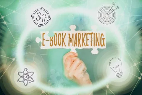 Text caption presenting E Book Marketing. Business concept digital file that can Stock-Fotos