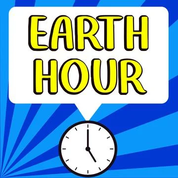 Text caption presenting Earth Hour. Business idea Global movement to call for Stock Illustration