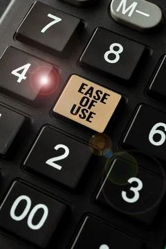 Text caption presenting Ease Of Use. Business concept User friendly easy to 스톡 사진