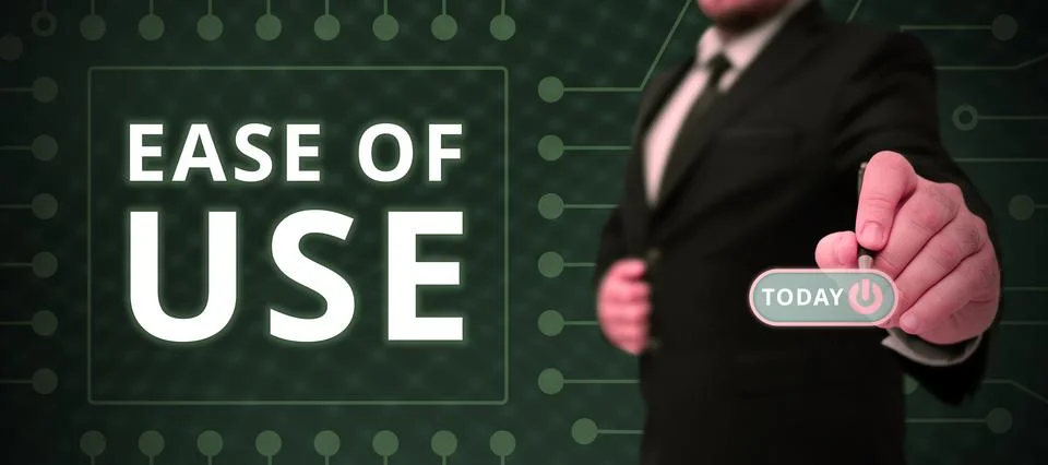 Text caption presenting Ease Of Use. Business concept User friendly easy to 스톡 사진