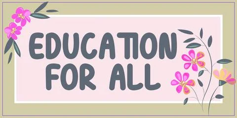 Text caption presenting Education For All. Business concept Continue to Improve Stock Illustration