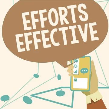 Text caption presenting Efforts EffectiveProduces the results as per desired Stock Illustration