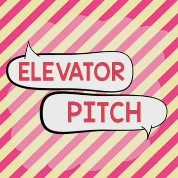 Text caption presenting Elevator Pitch. Internet Concept Discovering the Stock Illustration