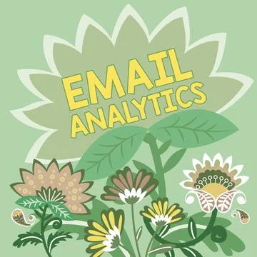Text caption presenting Email Analytics. Word Written on way to break down open Stock Illustration