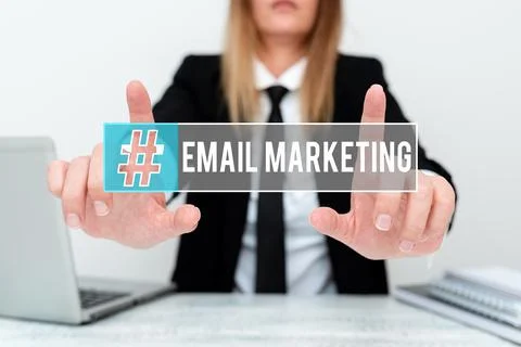 Text caption presenting Email Marketing. Internet Concept Sending a commercial Stock Photos