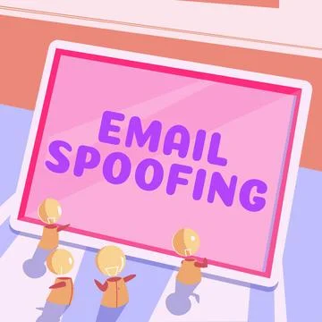 Text caption presenting Email Spoofing. Business concept secure the access and 스톡 일러스트