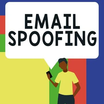 Text caption presenting Email Spoofing. Conceptual photo secure the access and 스톡 일러스트