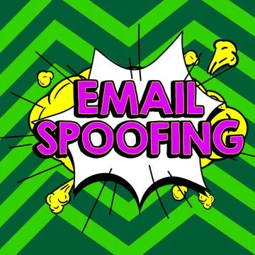 Text caption presenting Email Spoofing. Word Written on secure the access and Stock Illustration