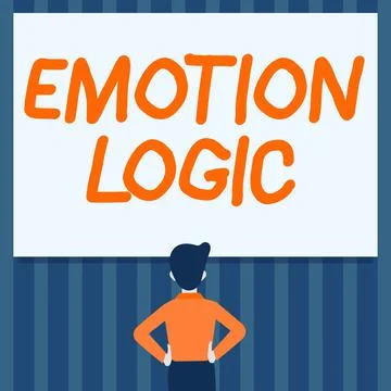 Text caption presenting Emotion Logic. Business showcase Heart or Brain Soul or Stock Illustration