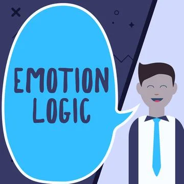 Text caption presenting Emotion Logic. Internet Concept Heart or Brain Soul or Stock Illustration