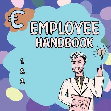 Text caption presenting Employee Handbook. Business approach Document that Stock Illustration