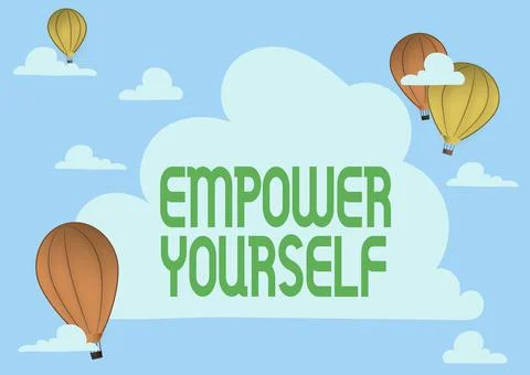 Text caption presenting Empower Yourself. Concept meaning giving you the power Stock Illustration