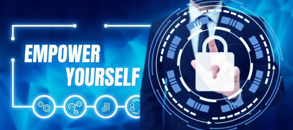 Text caption presenting Empower Yourself. Business idea taking control of life Stock Photos