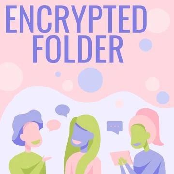 Text caption presenting Encrypted Folder. Business overview protect confidential Stock Illustration