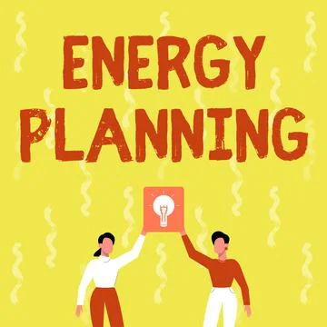 Text caption presenting Energy Planning. Business overview making of a strategy Illustrazione stock