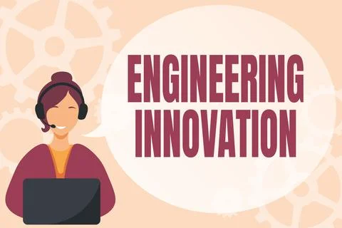 Text caption presenting Engineering Innovation. Business approach Process Stockillustratie