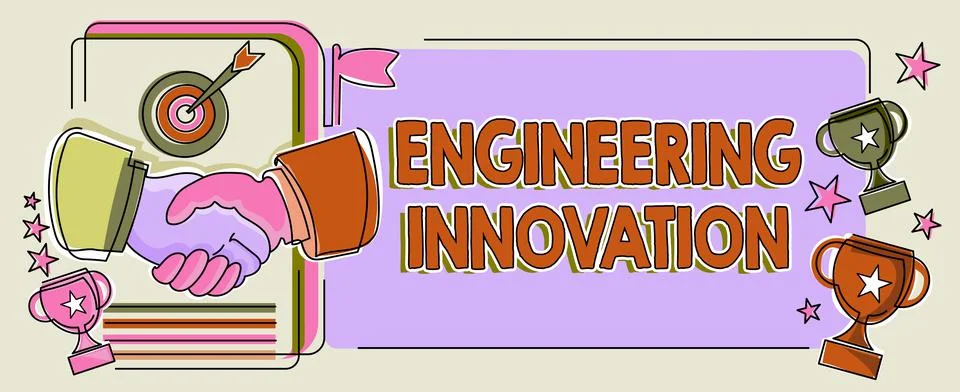 Text caption presenting Engineering Innovation. Concept meaning Process Illustrazione stock