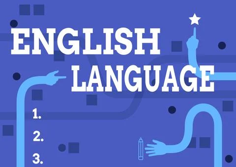 Text caption presenting English Language. Business showcase third spoken native 스톡 일러스트