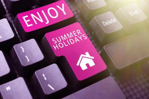 Text caption presenting Enjoy Summer Holidays. Concept meaning relax and enjoy Stock Photos