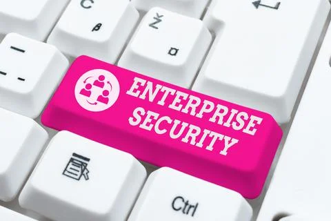 Text caption presenting Enterprise Security. Internet Concept decreasing the Foto stock