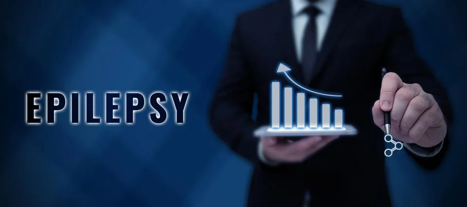 Text caption presenting Epilepsy. Concept meaning Fourth most common Foto stock